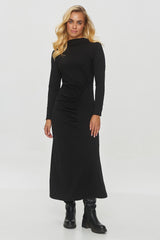 Elegant long sleeves pleated daydress