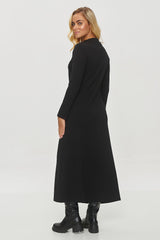 Elegant long sleeves pleated daydress