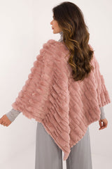 Loose cut varied fabric texture poncho