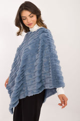 Loose cut varied fabric texture poncho