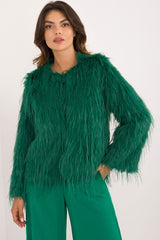 Elegant long sleeves transitional fur jacket