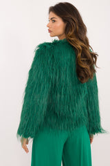 Elegant long sleeves transitional fur jacket