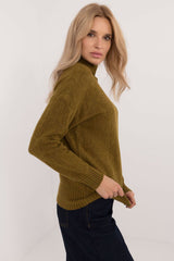 Turtleneck varied texture casual sweater