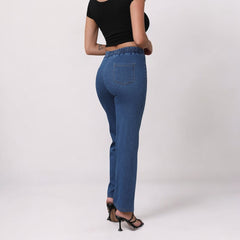 Women's Casual Straight High Waist Jeans