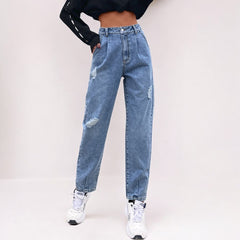 High Waist Straight Loose Wide Leg Jeans