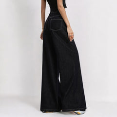 Dark Blue Loose Wide Leg Jeans