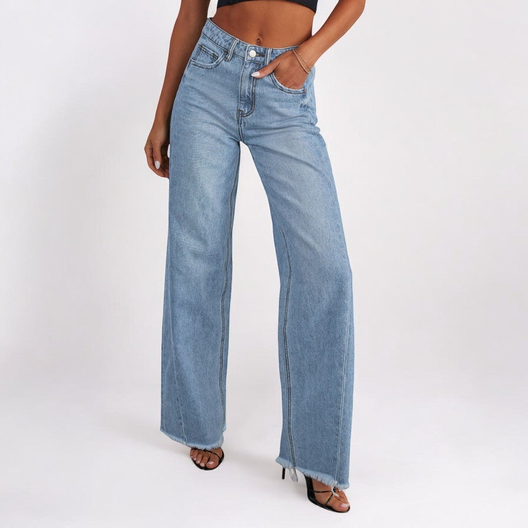 High Waist Straight Wide Leg Jeans