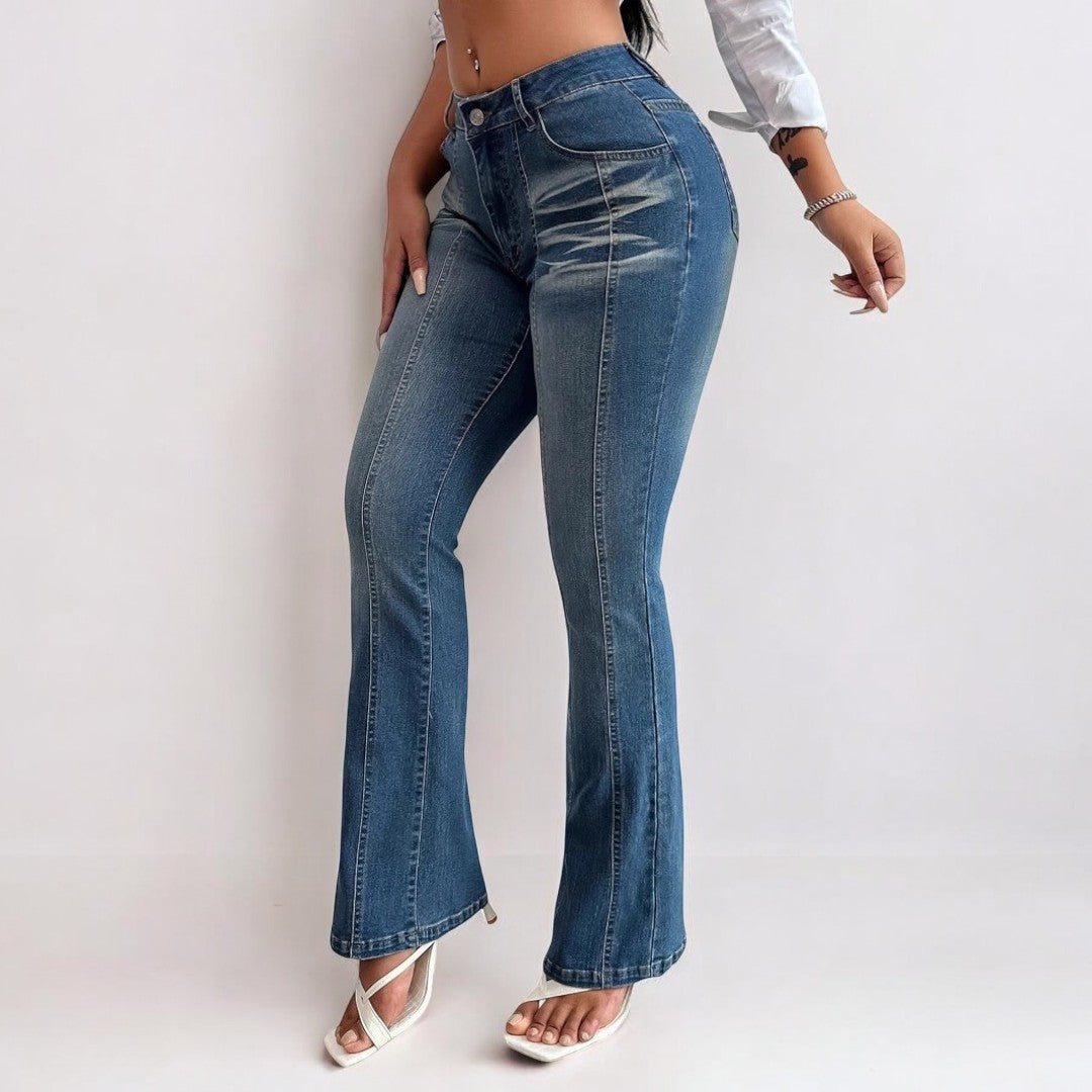 Women Casual Slim Bootcut Denim Jeans