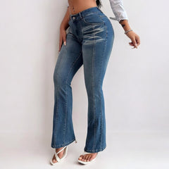 Women Casual Slim Bootcut Denim Jeans