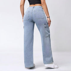 Multi Pocket Straight Leg Jeans