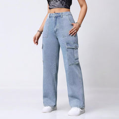 Multi Pocket Straight Leg Jeans