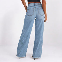 High Waist Straight Wide Leg Jeans