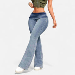 Casual Stretch High Waist Bootcut Jeans