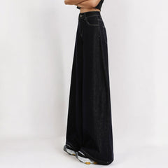 Dark Blue Loose Wide Leg Jeans