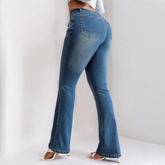 Women Casual Slim Bootcut Denim Jeans