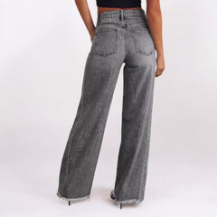 High Waist Straight Wide Leg Jeans