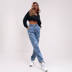 High Waist Straight Loose Wide Leg Jeans