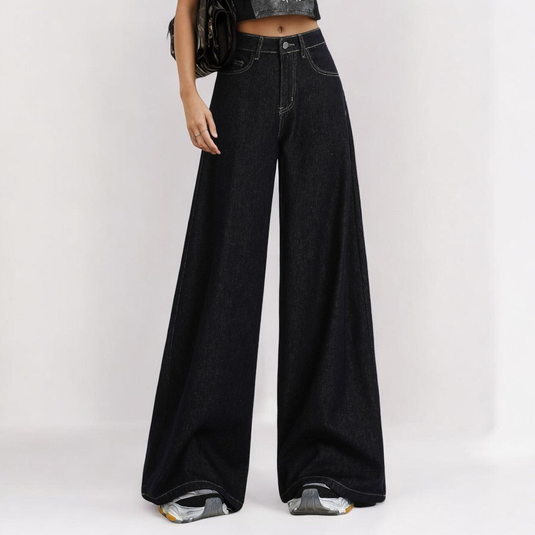 Dark Blue Loose Wide Leg Jeans