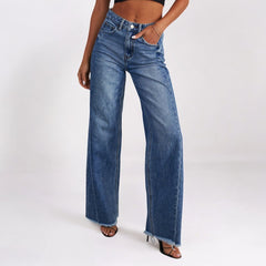 High Waist Straight Wide Leg Jeans