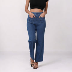 Women's Casual Straight High Waist Jeans