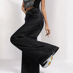 Dark Blue Loose Wide Leg Jeans