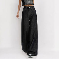 Dark Blue Loose Wide Leg Jeans