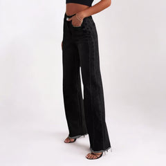 High Waist Straight Wide Leg Jeans