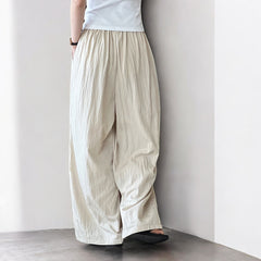 Thin Elastic Waist Drooping Wide Leg Pants