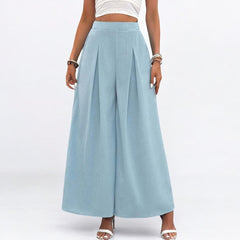 Woven Casual Pleated Loose Trousers