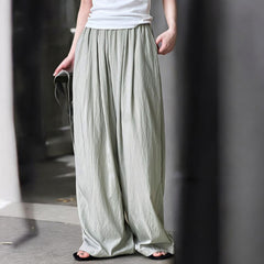 Thin Elastic Waist Drooping Wide Leg Pants