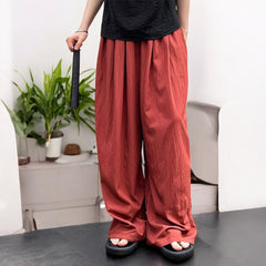 Thin Elastic Waist Drooping Wide Leg Pants