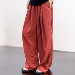 Thin Elastic Waist Drooping Wide Leg Pants