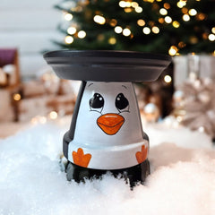 Custom Painted Penguin Pot