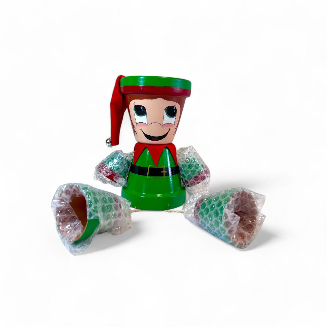 Handmade Christmas Elf Pot