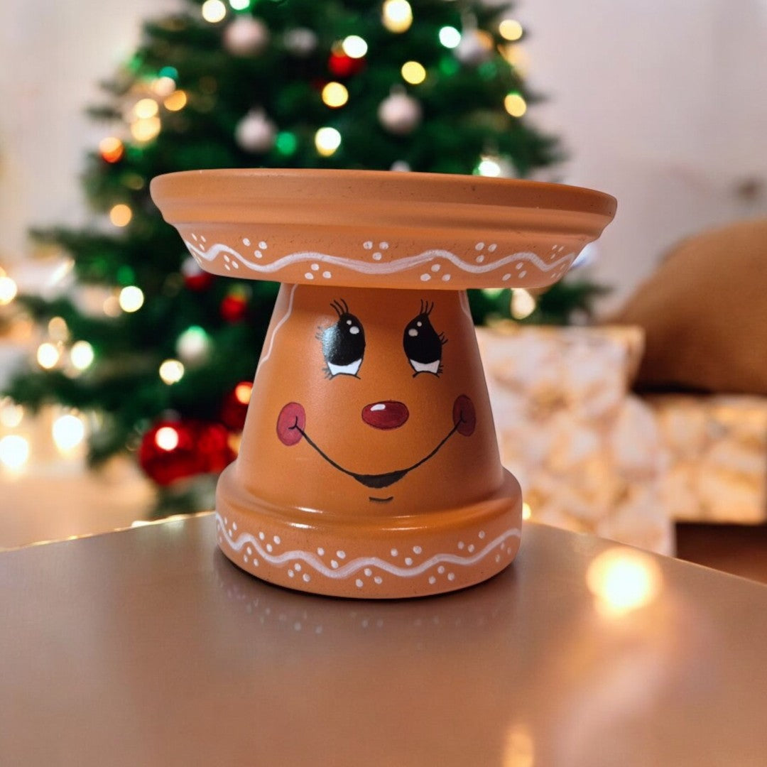 Gingerbread Joy: A Festive Clay Pot