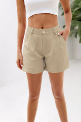 Women Elastic High Waist Ruched Casual Short