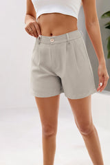 Women Elastic High Waist Ruched Casual Short