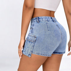 Low Rise Slim Fit Denim Shorts