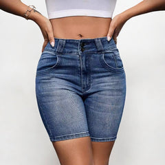 High Waist Slim Fit Casual Denim Shorts