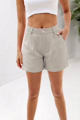 Women Elastic High Waist Ruched Casual Short