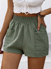 Women High Waist A Line Wide Casual Shorts