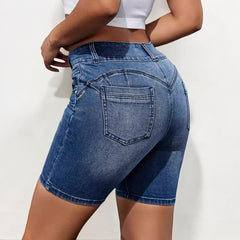 High Waist Slim Fit Casual Denim Shorts