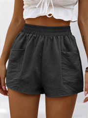 Women High Waist A Line Wide Casual Shorts