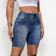 High Waist Slim Fit Casual Denim Shorts