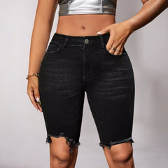 High Waist Slim Fit Casual Denim Shorts