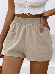 Women High Waist A Line Wide Casual Shorts