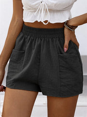 Women High Waist A Line Wide Casual Shorts