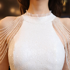 Elegant Asymmetrical Corset Sequin Sheath Sexy Evening Dress