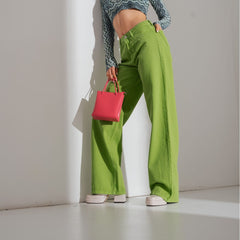 Multi Color Wide Leg Hipster Loose Jeans