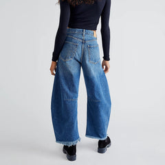 Multi Color Cropped Casual Wide Leg Jeans